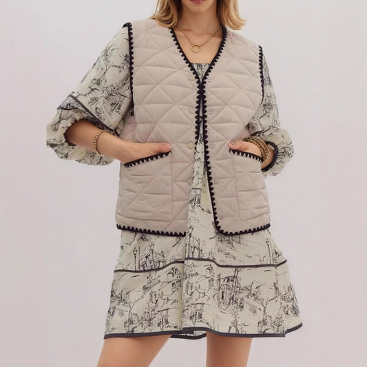 Chaleco Acolchado de Algodón para Mujer - Diseño Elegante Otoño Invierno - Image 2