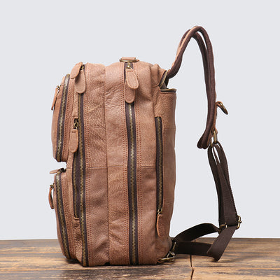 Mochila de Cuero para Hombre - Backpack de Gran Capacidad para Viajes - Image 4