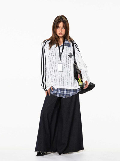 Sudadera Oversized con Rayas Contrastadas y Costuras Decorativas - Image 2