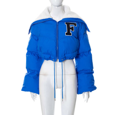 Chaqueta Acolchada Casual para Mujer con Cuello de Pelaje y Cordón Ajustable - Image 10