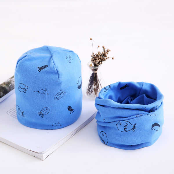 Conjunto de Bufanda y Gorro de Algodón para Bebé - Accesorios de Otoño e Invierno