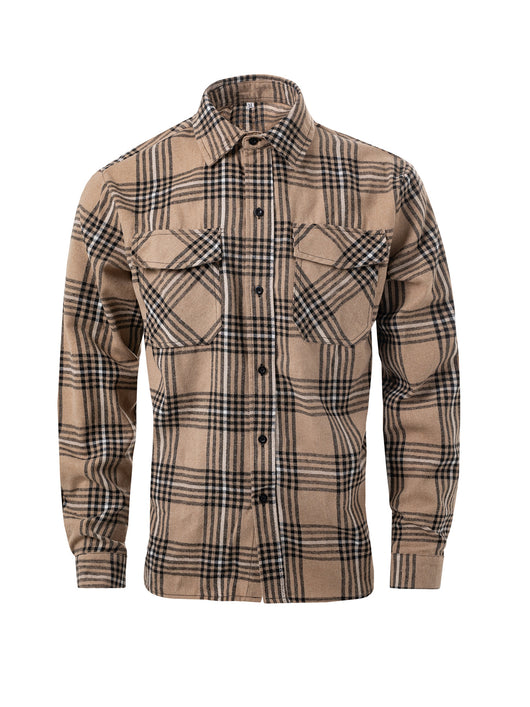 Camisa Manga Larga Cuadros con Solapa - Estilo Casual Moderno - Image 8