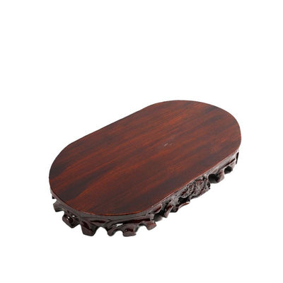 Estante de Madera Maciza con Base de Piedra Ornamental para Plantas - Image 5