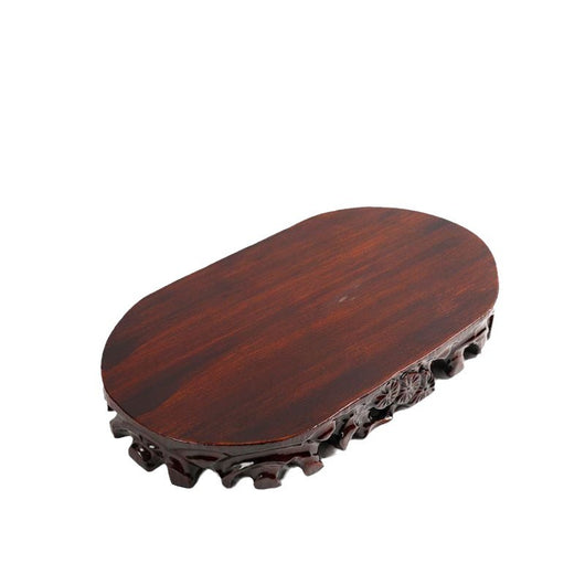 Estante de Madera Maciza con Base de Piedra Ornamental para Plantas - Image 5