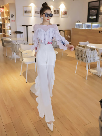 Pantalones Elegantes con Volantes - Diseño Versátil y Sofisticado - Image 2