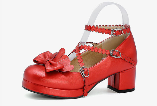 Zapatos Plataforma para Mujer con Moño y Tacón Grueso - Image 7