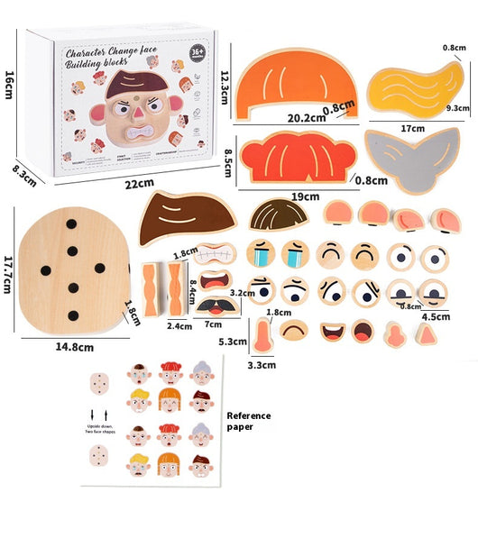 Cubo de Cambio de Caras - Bloques de Construcción Puzzle para Niños - Image 19