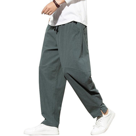 Pantalones de Lino Sueltos Estilo Chino para Hombre - Image 6