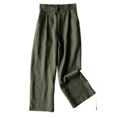 Pantalones Anchos de Algodón y Lino para Mujer - Casual y Elegante - Image 8