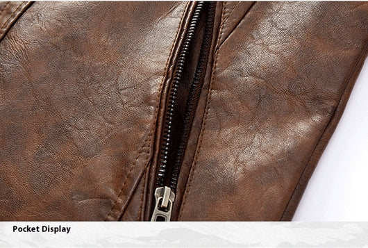 Chaqueta de Cuero PU Moderna con Bolsillos para Hombre - Image 18