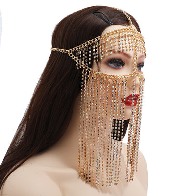 Cadena de Cabeza Punk con Strass y Borlas - Estilo Europeo y Americano - Image 3