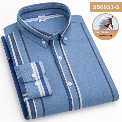 Camisa Casual de Cuello Cuadrado con Rayas para Hombre - Image 9