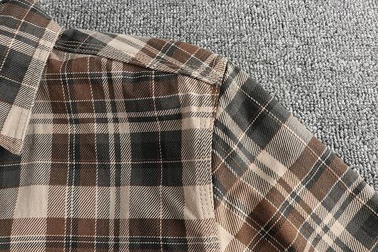 Camisa de Cuadros Manga Larga Texturizada para Hombre - Estilo Casual Lavado - Image 13
