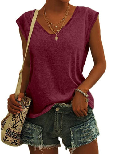 Blusa Suelta con Cuello en V - Diseño Minimalista Europeo y Americano para Mujer - Image 28