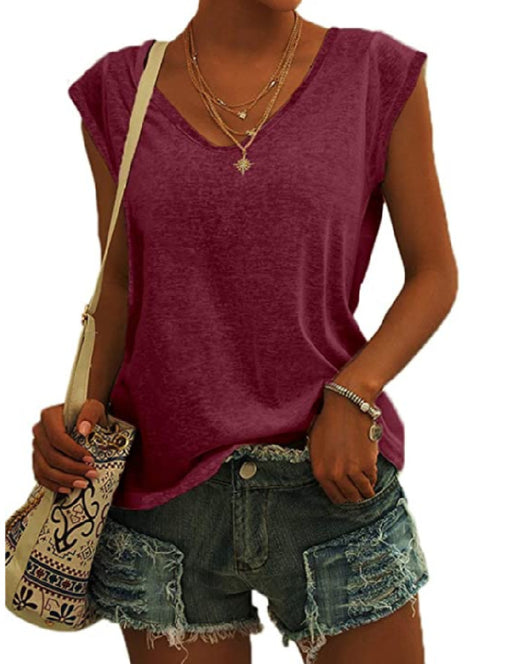Blusa Suelta con Cuello en V - Diseño Minimalista Europeo y Americano para Mujer - Image 28