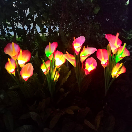 Lámpara Solar Flor de Loto con 4 LEDs para Jardín - Image 7