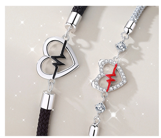 Pulsera de Plata S925 con Diseño de Latido Cardíaco para Parejas - Image 7