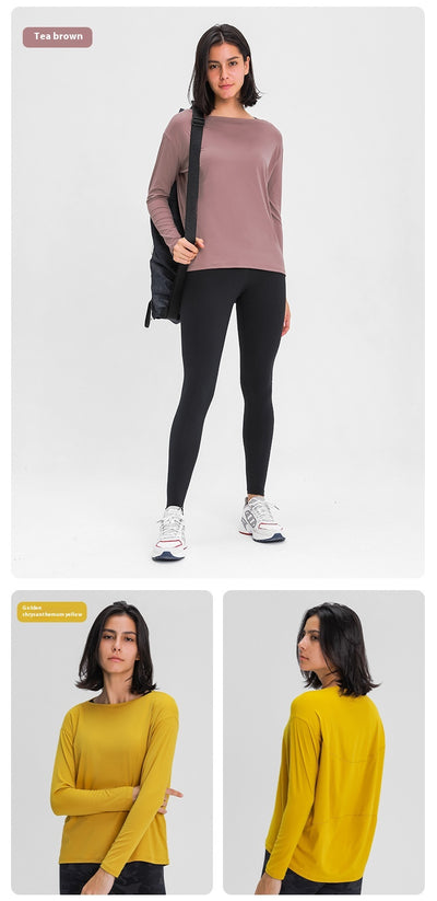 Blusa Deportiva Suelta de Manga Larga Efecto Segunda Piel - Image 26