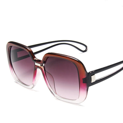 Large frame sunglasses with gradient purple lenses and a blue-to-clear fade on the bottom of the frame. - Image 6
