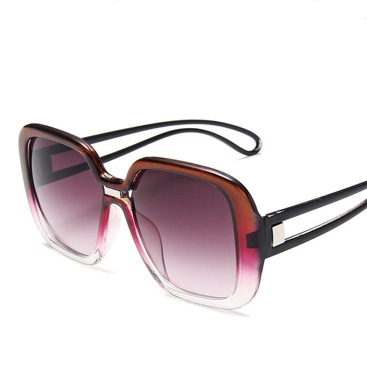 Large frame sunglasses with gradient purple lenses and a blue-to-clear fade on the bottom of the frame. - Image 6