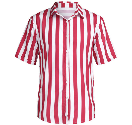 Camisa Casual de Rayas para Hombre - Manga Corta - Image 13