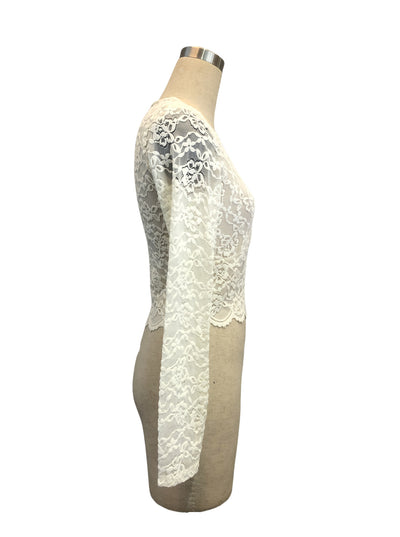 Blusa de Encaje Escote V Manga Larga Colores Sólidos - Image 10