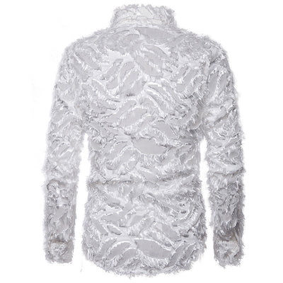 Camisa de Hombre con Borlas de Pluma en Solapa - Image 5