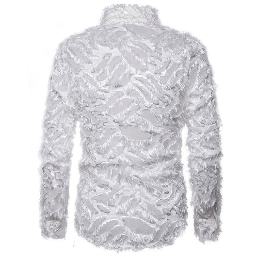 Camisa de Hombre con Borlas de Pluma en Solapa - Image 5