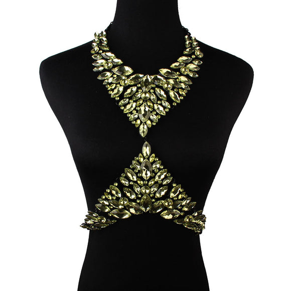 Collar de Diamantes y Cristales Brillantes - Diseño Versátil de Lujo