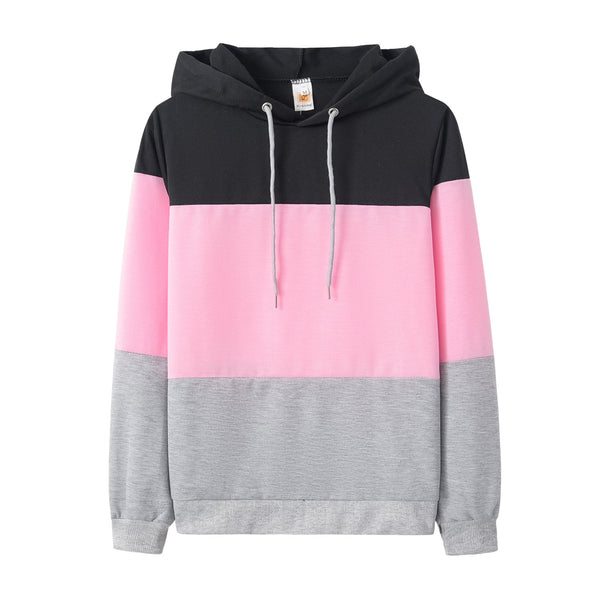 Sudadera con Capucha Colorblock y Mangas Largas Holgadas