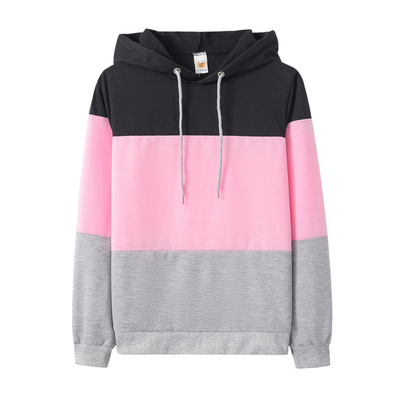 Sudadera con Capucha Colorblock y Mangas Largas Holgadas