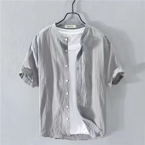 Camisa de Lino Japonés para Hombre Cuello Alto - Image 20