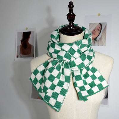Bufanda Térmica de Lana Tejida Cuadros Elegante para Mujer - Image 11