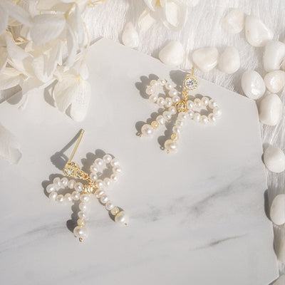 Aretes de Perla con Moño - Image 9