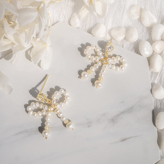 Aretes de Perla con Moño - Image 9