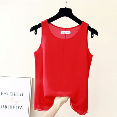 Blusa de Gasa con Top sin Mangas - Image 9