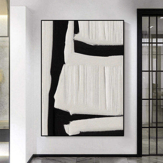 Cuadro Abstracto Minimalista Texturizado en Blanco y Negro - Arte Moderno Hecho a Mano - Image 12
