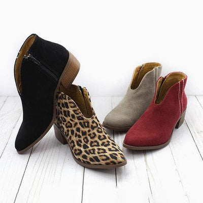 Botas de Cuero con Borlas y Punta Cuadrada - Estilo Leopardo para Mujer - Image 3