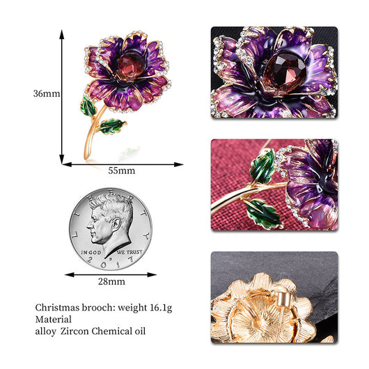 Broche Floral de Cristales Brillantes Diseño Premium - Image 4