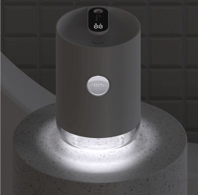 White cylindrical humidifier with a transparent base, digital display, and 1000ml capacity indicator. - Image 6