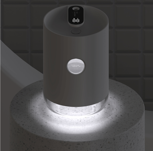 White cylindrical humidifier with a transparent base, digital display, and 1000ml capacity indicator. - Image 6