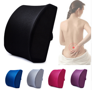 Cojín Lumbar Ergonómico de Malla Transpirable con Memoria de Espuma para Auto y Oficina