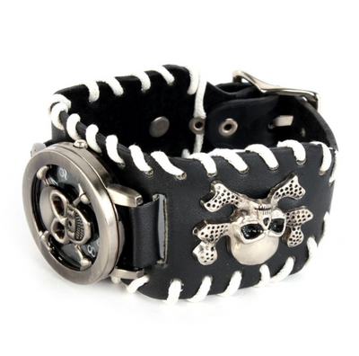 Reloj Calavera con Cadena - Diseño Marrón Clásico - Image 3