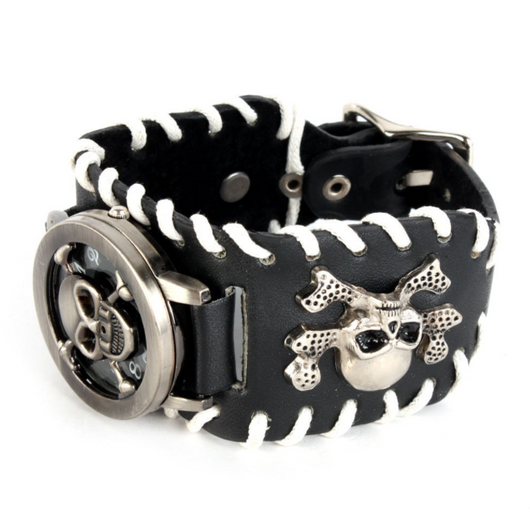 Reloj Calavera con Cadena - Diseño Marrón Clásico - Image 3