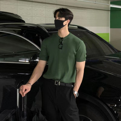 Sudadera Camiseta Hombre Estilo Coreano Manga Corta Ajuste Holgado - Image 6