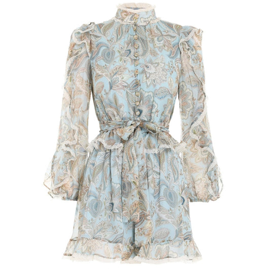 Jumpsuit de Encaje Azul Premium para Mujer - Diseño Francés Elegante - Image 10