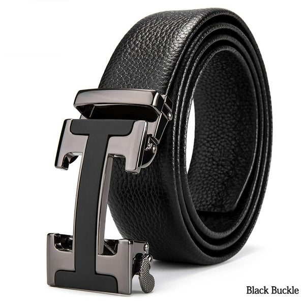 Cinturón de Cuero para Hombre con Hebilla Automática y Patrón Texturizado - Image 5