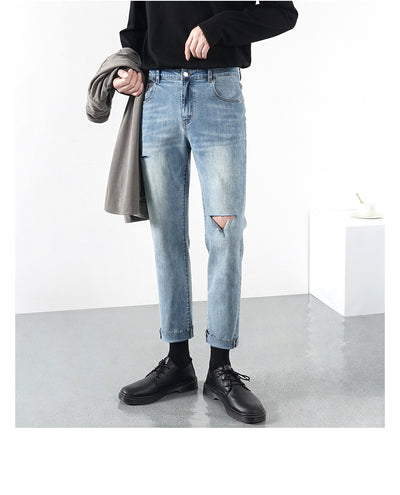 Pantalones Vaqueros Rotos para Hombre Ligeros de Verano - Image 9