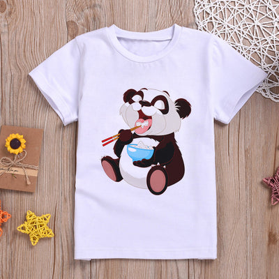 Playera Estampado Panda Manga Corta - Image 4