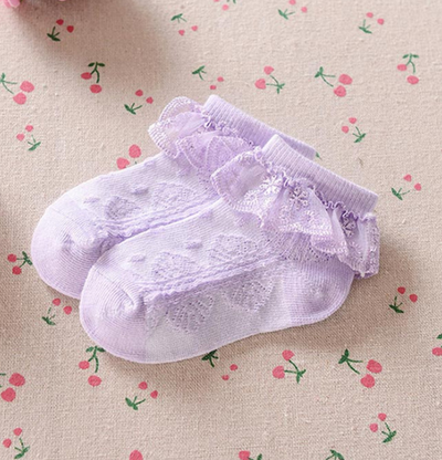 Calcetines de Encaje Princesa para Niñas - Malla Transpirable y Elegante